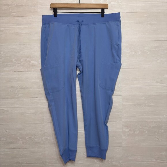 Mandala Women's Size XL Petite Blue Equa-Tek Nursing Jogger Scrub Pants - Picture 2 of 6